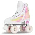 Crazy Skates Glitz Adjustable Roller Skates for Women and Girls, Medium, Pearl