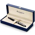 Waterman S0951780 Expert Rollerball Pen, Gloss Black with Chrome Trim, Fine Point with Black Ink Cartridge, Gift Box