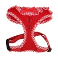 Puppia Vivien Dog Harness Over-The-Head All Season Cute No Pull No Choke Walking Training Adjustable for Small Dog, Red, X-Small