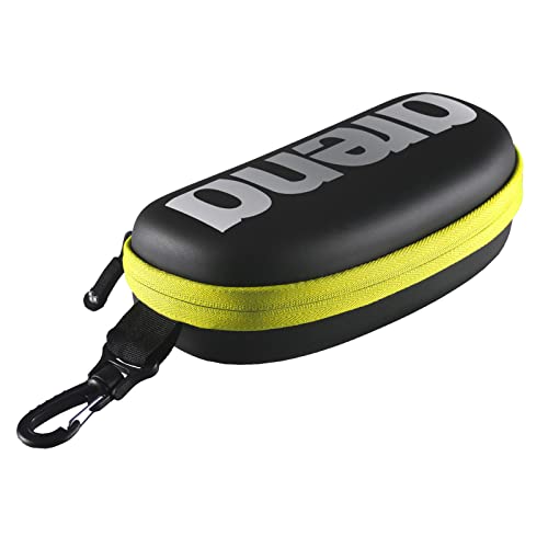 arena Swim Goggle Case, unisex-adult, Swim Goggle Case, 1E048-503-NS, Black / Fluo Yellow / Silver, One Size