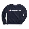Champion Women's Plus-Size Powerblend Boyfriend Crew Sweater, Athletic Navy, 3X-Large