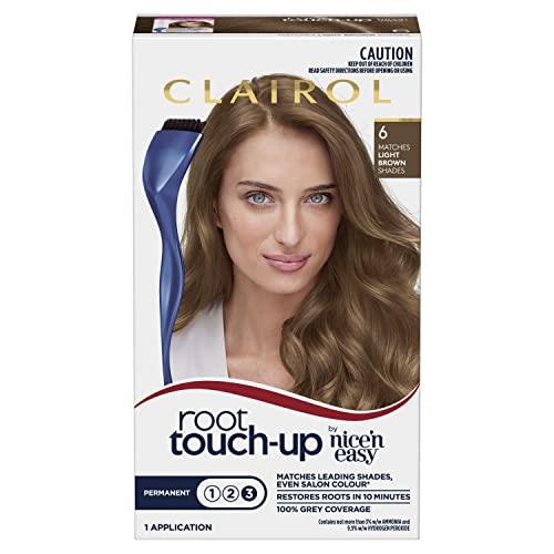 Clairol Root Touch Up, 6 Light Brown, Permanent Colour, 100% Grey Coverage, Permanent Root Colour