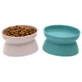 Kitty City CM-10065-CS01 Raised Cat Food Bowl Collection, Stress Free Pet Feeder and Waterer Teal and Pink