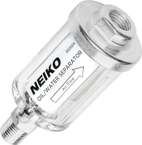 Neiko 30252A Water and Oil Separator for Air Line 1/4” NPT Inlet and Outlet