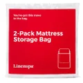 Linenspa Mattress Bag - 2 Pack Queen/Full Mattress Storage Bag for Moving and Storage - Mattress Protection – Polyurethane Mattress Storage Bag Queen/Full, Clear