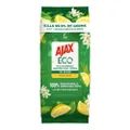 Ajax Eco Antibacterial Disinfectant Surface Cleaning Wipes, Bulk 110 Pack, Fresh Lemon, Multipurpose, Biodegradable and Compostable, Made with Bamboo Fibres