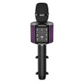Laser Karaoke Handheld Bluetooth Microphone Speaker USB, Wireless Speaker Machine for Android & iOS (Black), Portable