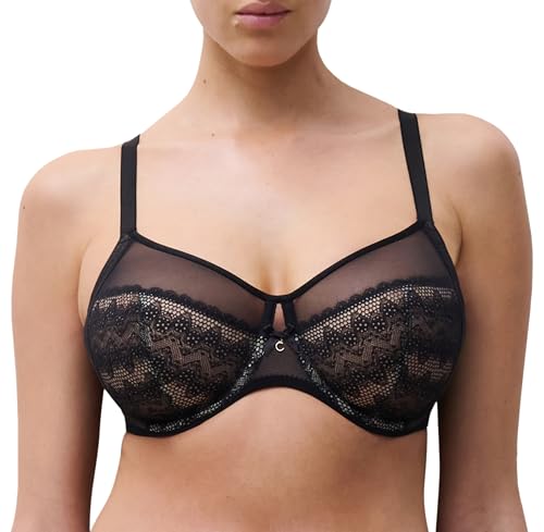 Chantelle Women's Revele Moi Perfect Fit Underwire Bra, Black, 34E US