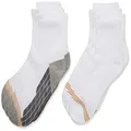 Gold Toe Little Boys' Ultra Tec Webbed Quarter Socks, 6 Pairs, White/Grey, Shoe Size: 9-2.5