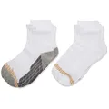 Gold Toe Little Boys' Ultra Tec Webbed Quarter Socks, 6 Pairs, White/Grey, Shoe Size: 9-2.5