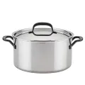 KitchenAid 5-Ply Clad Polished Stainless Steel Stock Pot/Stockpot with Lid, 8 Quart