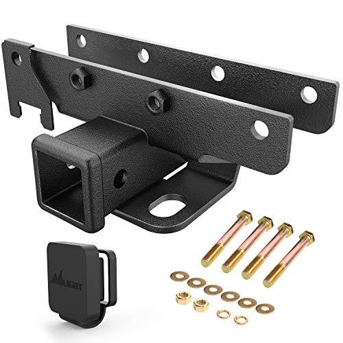 Nilight 2 Inch Rear Bumper Tow Trailer Hitch Receiver Kit Compatible for 2018 2019 2020 2021 2022 2023 Jeep Wrangler JL JLU 4 Door and 2 Door Unlimited (Exclude JK Models)