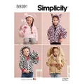 Simplicity S9391 Toddlers' Jackets and Small Plush Animals Sewing Pattern, Size 1/2-1-2-3-4
