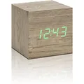 Gingko Cube Click Clock, Ash/Green LED