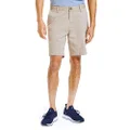 Nautica Men s Classic Fit Flat Front Stretch Solid Chino Deck Casual Shorts, True Khaki, 32 US