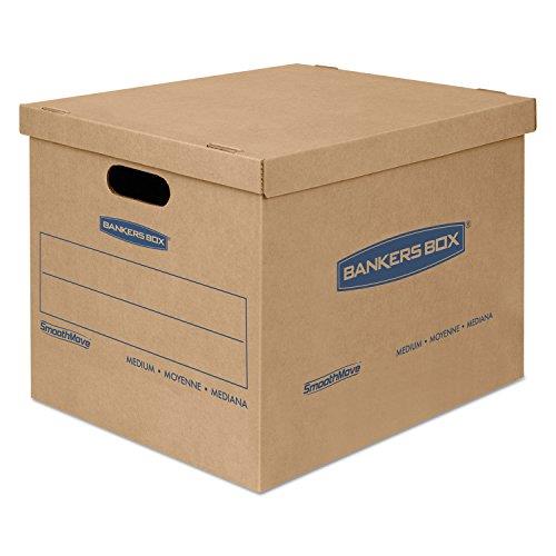 Bankers Box 20 Pack Small Classic Moving Boxes, Tape-Free with Reinforced Handles