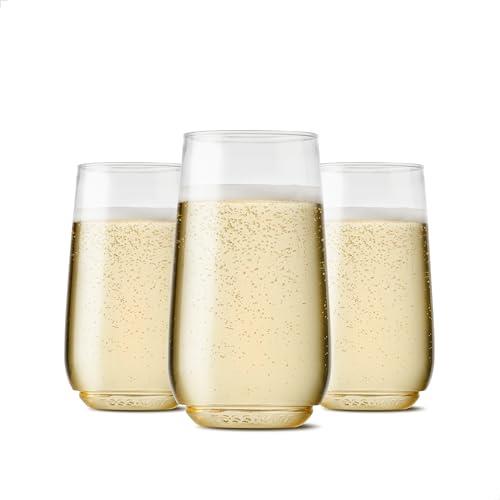 TOSSWARE POP 6oz Flute Jr Set of 48, Premium Quality, Recyclable, Unbreakable & Crystal Clear Plastic Champagne Glasses, 48 Count (Pack of 1)