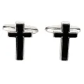 GDesign Cross Cufflinks, Black/Silver