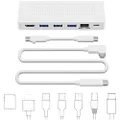 Twelve South StayGo | USB-C Hub for Type C MacBooks, iMac M1, Laptops and iPad Pro with Included 1 Meter Desktop Cable + stowable Travel Cable for Home, Office & Travel (White)