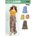 NewLook 6456 Misses' Sewing Pattern Easy Wrap Skirts, Size 6-8-10-12-14-16-18