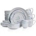Stone Lain Brighton 16-Piece Dinnerware Set Porcelain, Gray