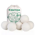 KINTOR Wool Dryer Balls XL 6 Pack 2.95", 100% New Zealand Wool Organic Fabric Softener, Hypoallergenic Baby Safe & Unscented, Chemical Free to Reduce Wrinkles & Static Cling, Shorten Drying Time