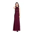 Adrianna Papell Womens 191914100 Art Deco Beaded Blouson Dress with Halter Neckline Sleeveless Formal Night Out Dress - Purple - 2