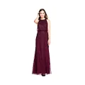 Adrianna Papell Womens 191914100 Art Deco Beaded Blouson Dress with Halter Neckline Sleeveless Formal Night Out Dress - Purple - 4