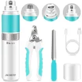 JBONEST Dog Nail Grinder Quite with 20h Working Time, Stepless Speeds Rechargeable Pet Claw Trimmer with Clipper and File for Large Medium Small Dogs Cats Pets