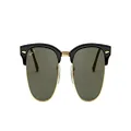 Ray-Ban Unisex Clubmaster Black Frame/G-15 Green Lens Polarised Sunglasses - 127.01mm Lens
