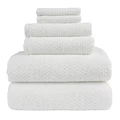 Everplush Diamond Jacquard 6 Pieces Bath Towel Set, White