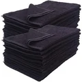 Simpli-Magic 79178 Cotton Hand Towels, 16"x27", Black, Not Bleach Proof, 12 Pack