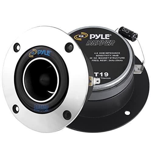 PYLE-PRO 1”Car Audio Speaker Tweeter -300 Watt High Power Super Titanium Tweeter System w/ 3.75 Inch Aluminum Bullet Horn,2kHz-25 kHz Frequency, 98 dB, 4-8 Ohm, Heavy Duty 20 oz Magnet -PDBT19 (Pair)