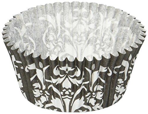 HIC Harold Import Co. Cupcake Creations Black Damask Baking Cup, Set of 32 9042-HIC