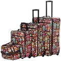 Rockland F125 4 Piece Luggage Set, Owl, One Size