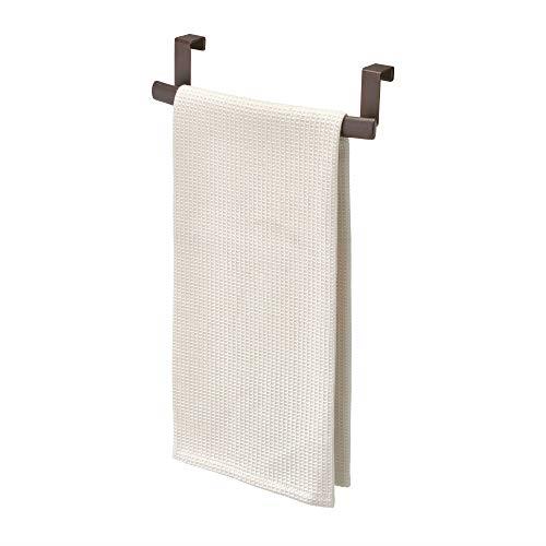 InterDesign Axis Over Door Towel Bar, Small Metal Towel Rack, Towel Holder for The Home, Bronze
