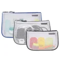 Travelon Set of 3 Assorted Piped Pouches, Multi, One Size, Travelon Set of 3 Assorted Piped Pouches