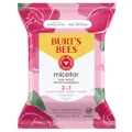 Burt’s Bees 3 in 1 Micellar Facial Cleanser and Makeup Remover Towelettes with Rose Water, Made with Upcycled Cotton, 30 Wipes