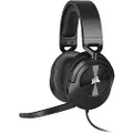 CORSAIR HS55 Surround Gaming Headset (Leatherette Memory Foam Ear Pads, Dolby Audio 7.1 Sound on PC and Mac, Lightweight, Omni-Directional Microphone, Multi-Platform) Carbon, Black (CA-9011265-AP)
