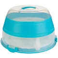 Prepworks by Progressive Collapsible Cupcake and Cake Carrier, 24 Cupcakes, 2 Layer, Easy to Transport Muffins, Cookies or Dessert to Parties - Teal - in Amazon Frustration Free,Blue