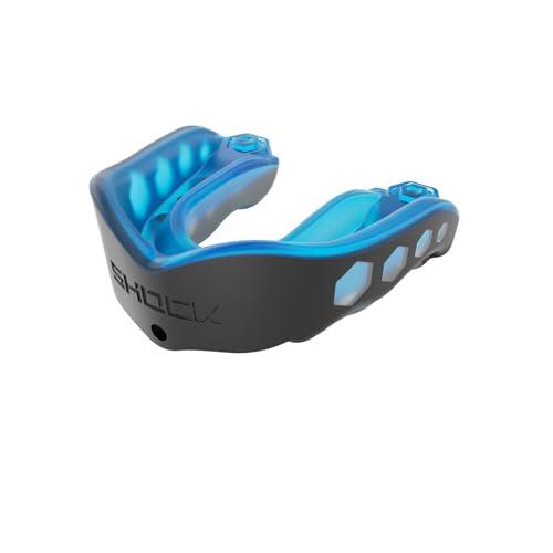 Shock Doctor Gel Max Mouth Guard, Heavy Duty Protection & Custom Fit, Youth, Blue/Black