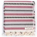 Bersuse 100% Cotton San Jose Mexican Blanket Handloom Turkish Towel Peshtemal - 35X70 Inches, Burgundy