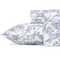 Tommy Bahama - King Sheets, Cotton Percale Bedding Set, Crisp & Cool, Stylish Home Decor (Pen and Ink Palm Blue, King)