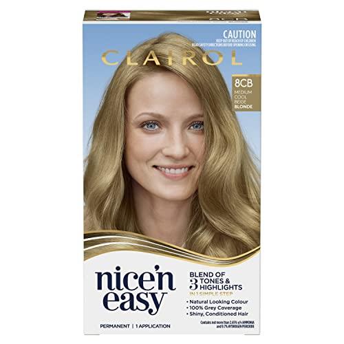 Clairol Nice 'N Easy Permanent Hair Colour 8CB Medium Champagne Blonde, 100% Grey Coverage, Natural Looking Hair Colour
