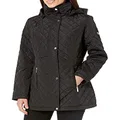 Calvin Klein Women's Classic Quilted Jacket with Side Tabs, Black, Small