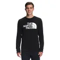 THE NORTH FACE Men's Long-Sleeve Half Dome Tee, TNF Black/White, Large