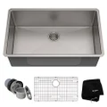 Kraus KHU100-32 32-inch 16 Gauge Undermount Single Bowl Stainless Steel Kitchen Sink