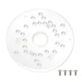 POWERTEC Dia 5-3/4" Router Base Plate, Clear Acrylic with Multiple Predrilled Holes, w/Screws for Trim Routers, Fits Bosch, DeWalt, Makita, Porter Cable, Ryobi, See Chart for Specific Models (71381)