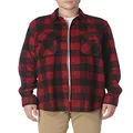 Wrangler Authentics Men's Long Sleeve Plaid Fleece Shirt, Red Buffalo Plaid, X-Large