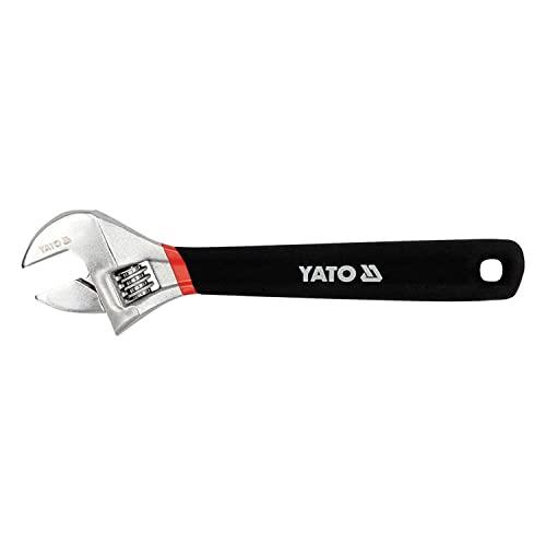 Yato CrV Black Handle Adjustable Wrench, 8 inch